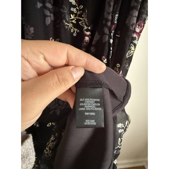 Torrid Black Floral Chiffon Pull On Maxi Skirt Holiday Rose Fairy Romantic NWT - Picture 7 of 8